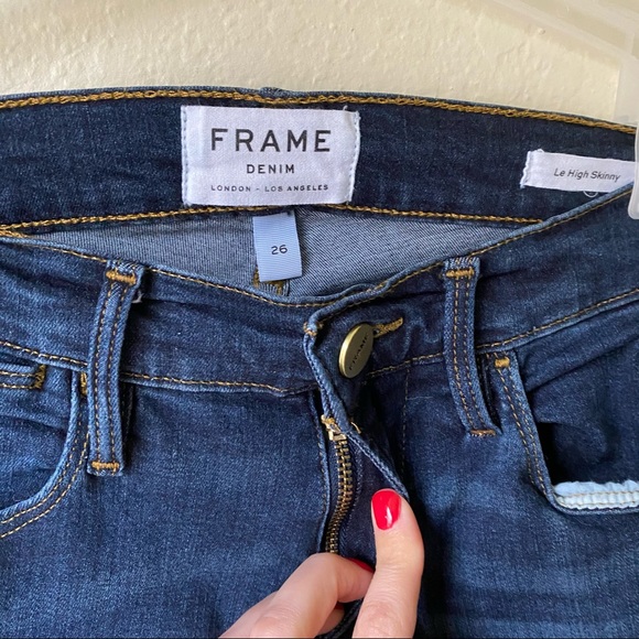 Frame Denim Side Slit Le High Skinny Jeans Size 26 - Picture 6 of 11